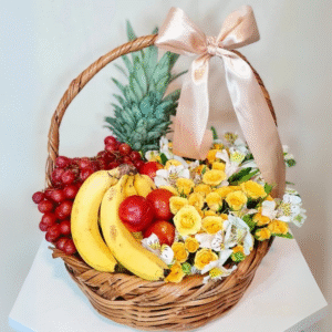 CANASTA FLORES Y FRUTAS